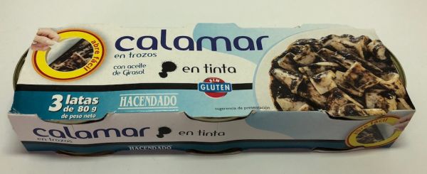 Кальмары в собственных чернилах Испания Hacendado 240гр